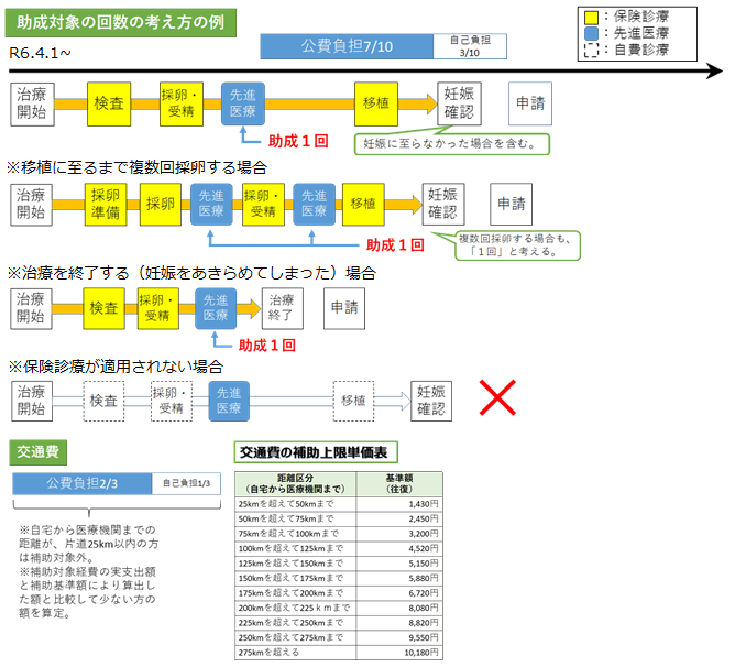 助成対象の回数の考え方の例