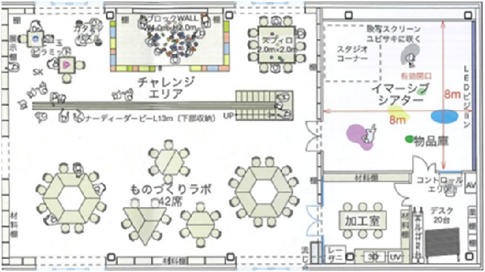 2階ラボエリア平面図