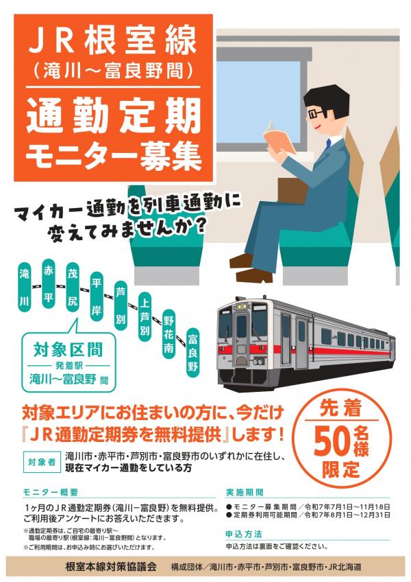 JR根室線通勤定期券モニター募集チラシおもて